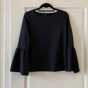Ann Taylor Bell Sleeve Black Blouse